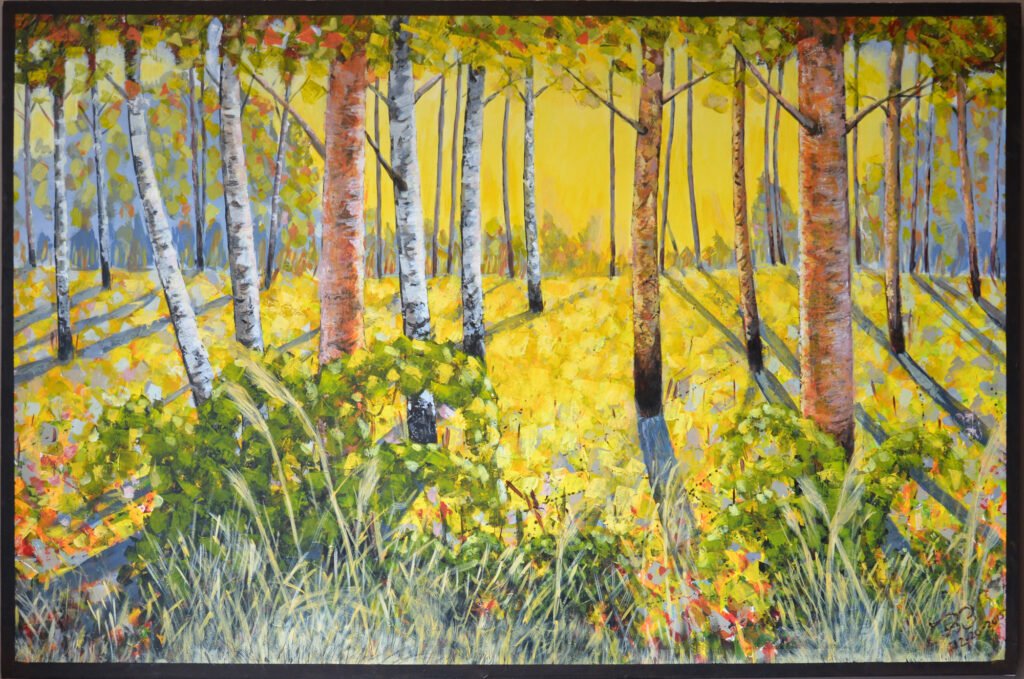 A Walk-Through Michigan’s Autumn Symphony — painting by Navjot Singh