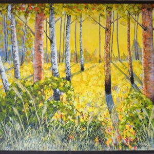 A Walk-Through Michigan’s Autumn Symphony — painting by Navjot Singh