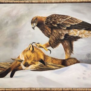 Dominance of the Sky: The Eagle’s Hunt — painting by Navjot Singh