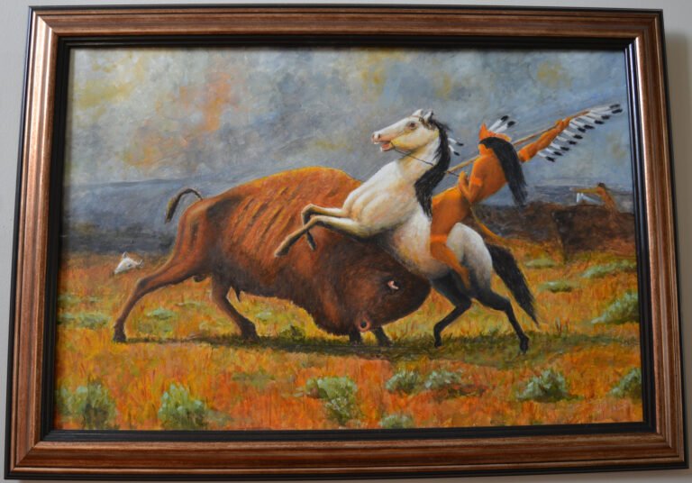 The Last Buffalo — painting by Navjot Singh
